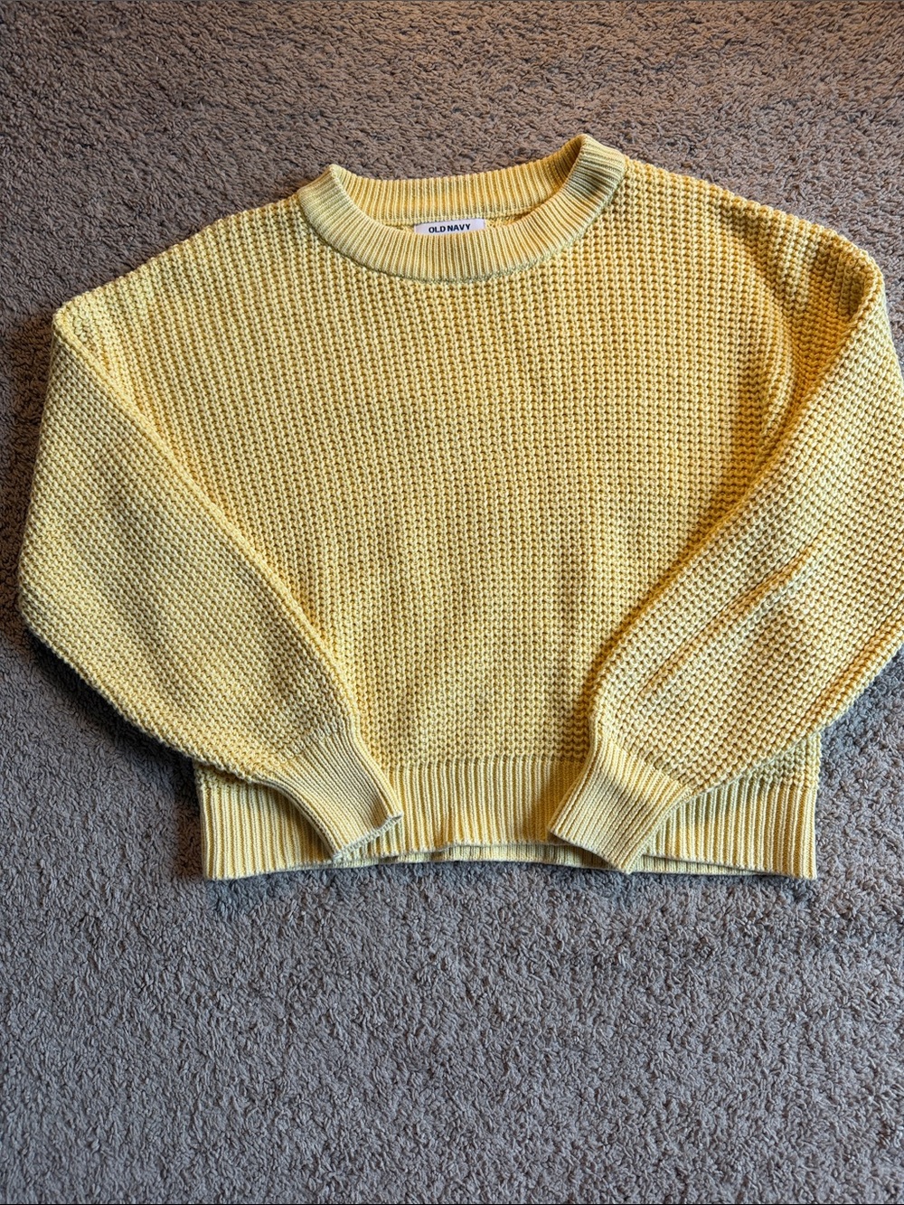 Old Navy Women's Yellow Crewneck Knit Sweater